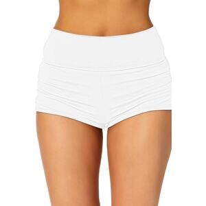 Womens High Waisted Bikini Bathing Suit Bottoms Full Coverage Tummy Control L MM